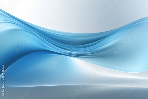 Blue Wave Abstract Background with Light Blue Accents on Gray Background, Copy Space, Generative AI