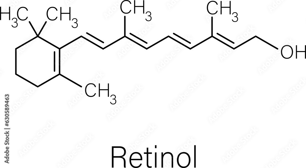 Formula of chemical structure of Drugs, Retinol .Donepezil .