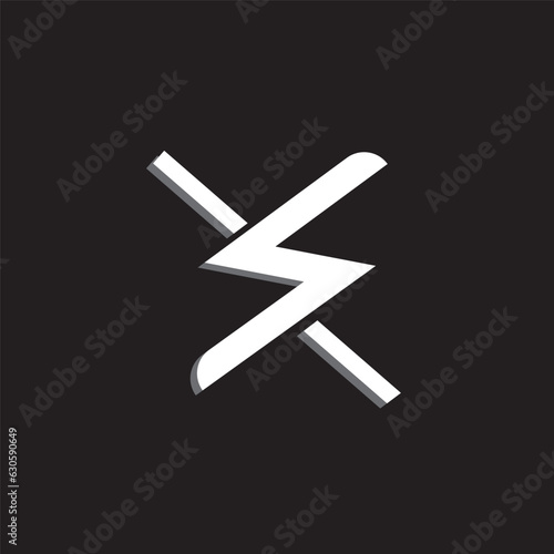 flash slash light logo icon.