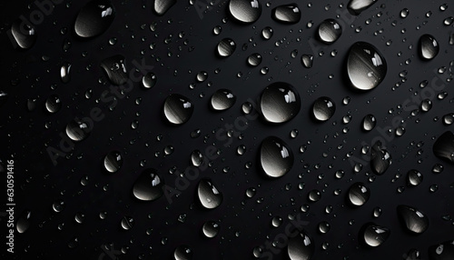 Reallistic Rain Drops on black background  photo