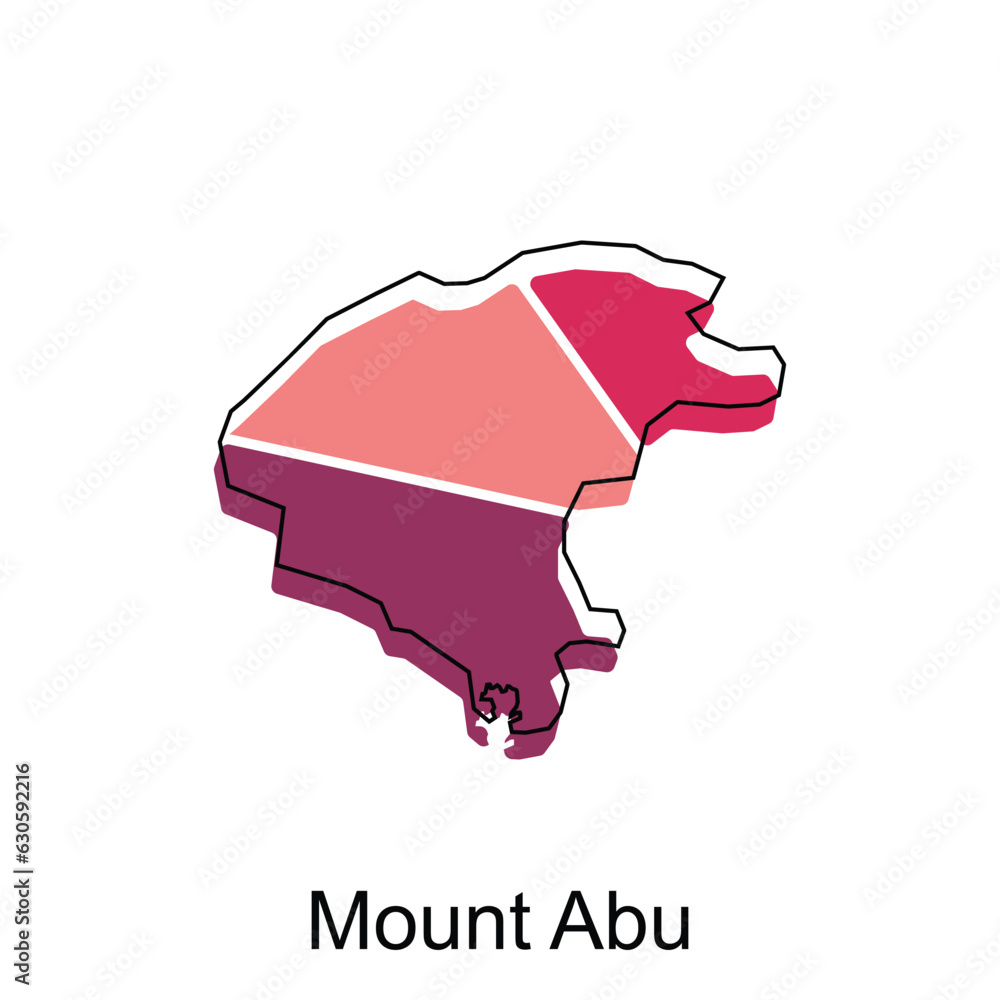 map of Mount Abu City modern outline, High detailed illustration vector