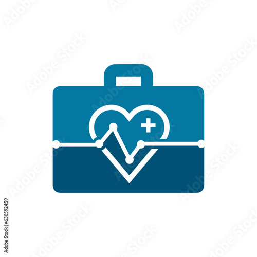 Medical doctor bag, medicine case first aid box, vector icon design.