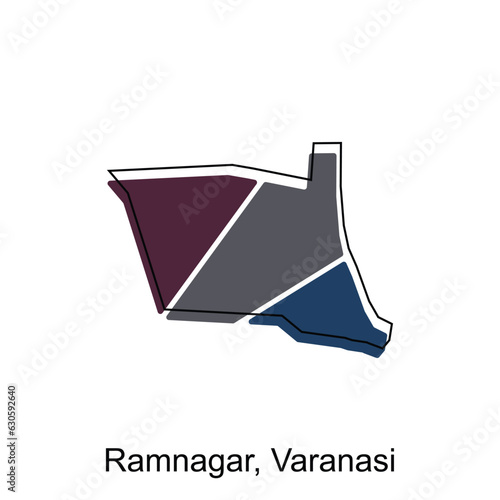 map of Ramnagar Varanasi City modern outline, High detailed illustration vector Design Template photo