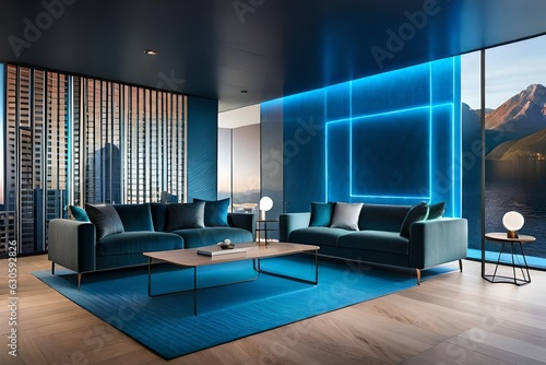 modern living room generated by AI technique