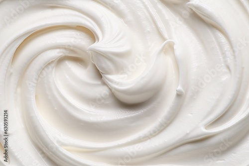 Smooth and creamy white cosmetic lotion. Healthy and natural skincare product. Closeup of soft and beauty cream with milk texture