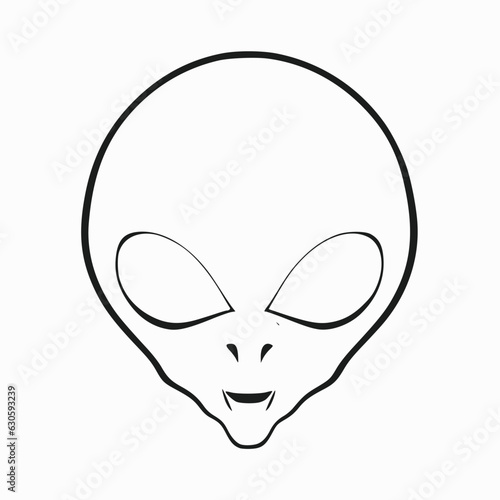 alien head vector illustration isolated on white