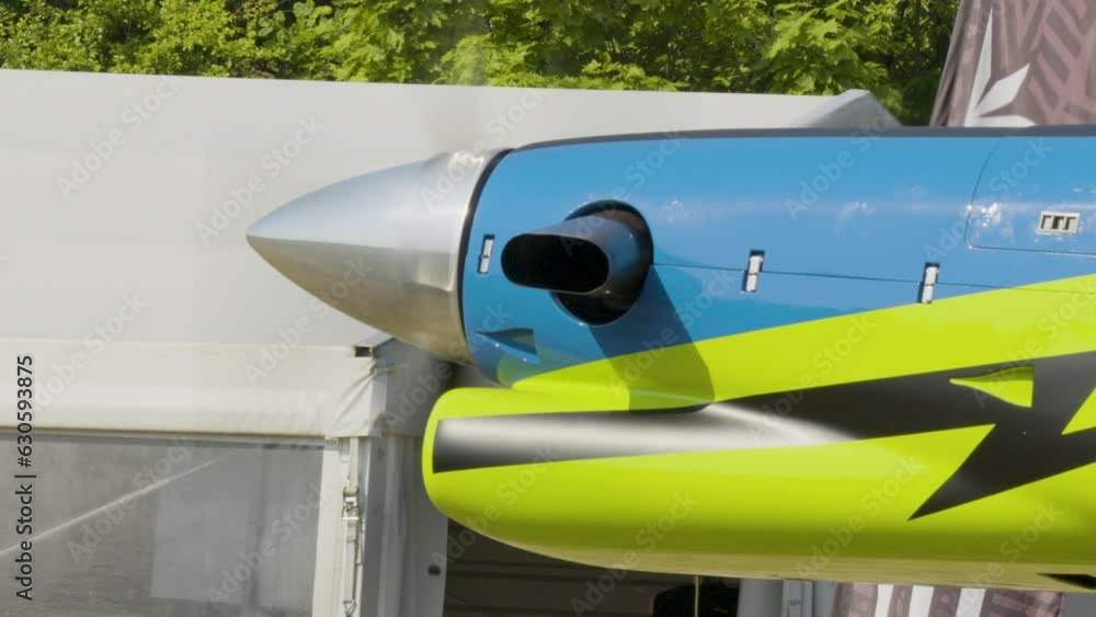 Spinning Rotor Blades Of An Aerobatic Aircraft, Ready For Take Off