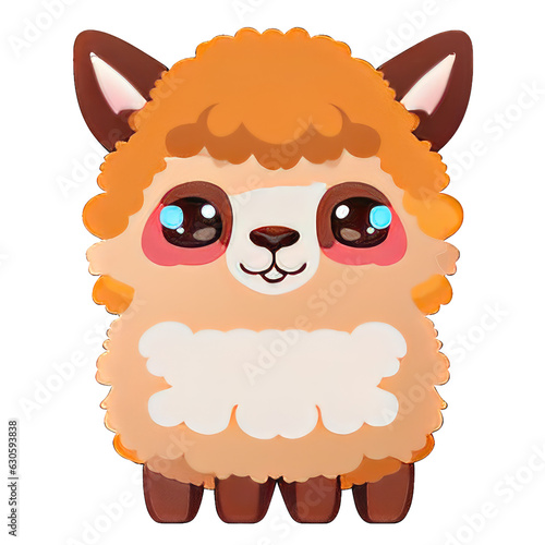 Wallpaper Mural  fluffy alpaca kawaii on white background Torontodigital.ca