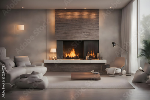 Wallpaper Mural Fireplace Concept. AI generated. Cozy. Warmth. Comfort. Relaxation. Ambiance. Winter Evenings. Hearth. Flames. Homey. Snug. Inviting. Fireside. Crackling. Intimacy. Hygge. Rustic. Cabin Life. Winterti Torontodigital.ca