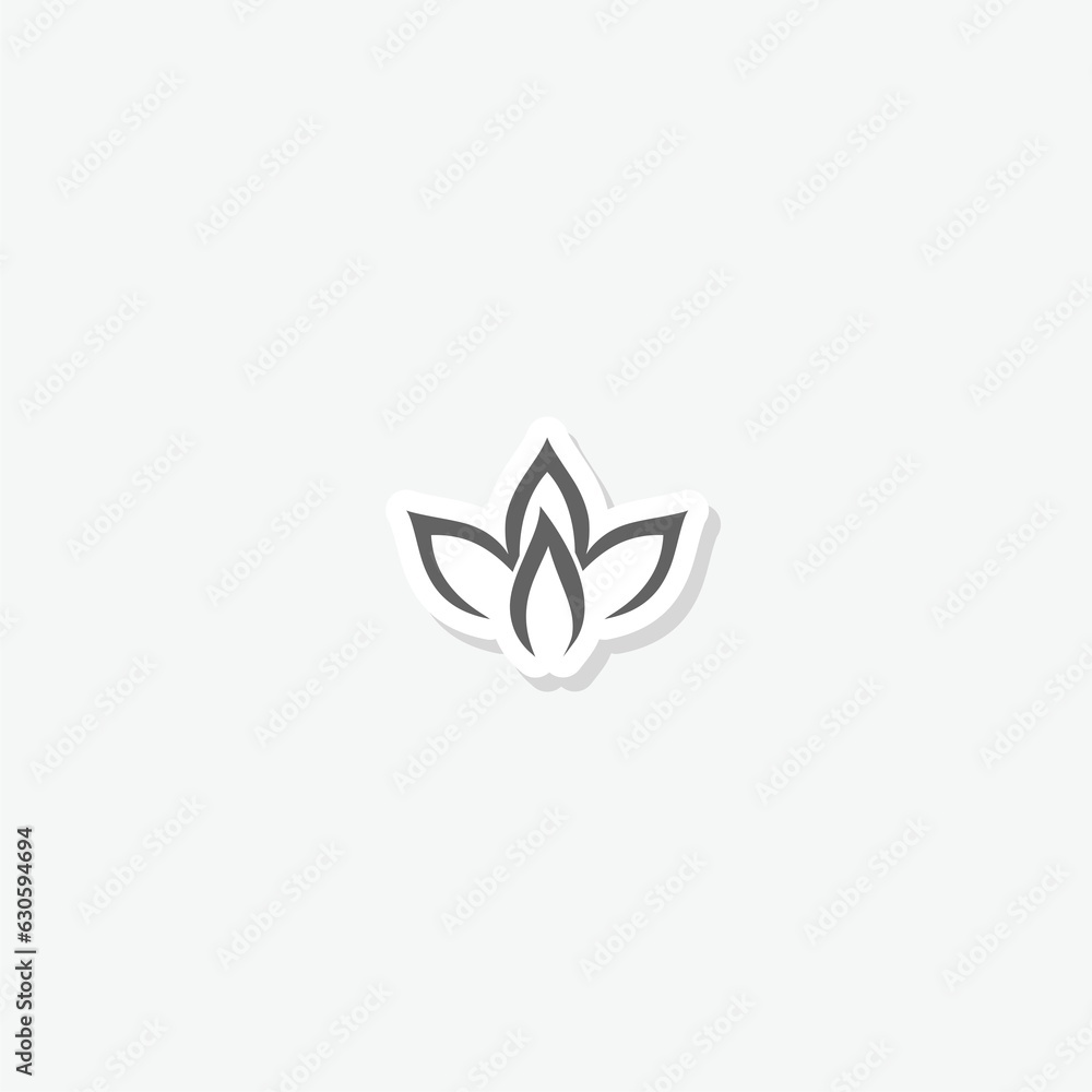 Lotus flower and candle logo sticker icon Lotus flower and candle logo sticker icon