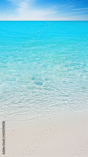 Tropical beach with white sand and turquoise sea water.Generative Ai