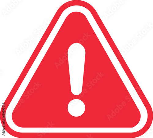 red Exclamation mark icons in flat style. Danger alarm on white isolated background. Caution risk business concept. Hazard warning attention sign with exclamation mark symbol.