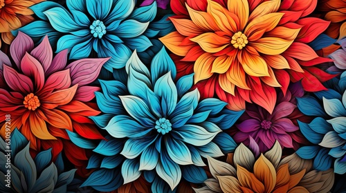 colorful flowers ai generated image