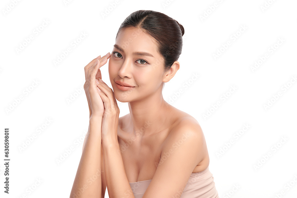 Beautiful young asian woman with clean fresh skin on white background, Face care, Facial treatment, Cosmetology, beauty and spa, Asian women portrait. Beautiful young asian woman with clean fresh skin on white background, Face care, Facial treatment, Cosmetology, beauty and spa, Asian women portrait.