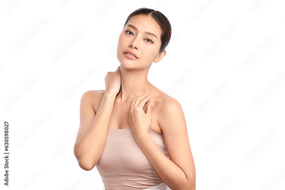 Beautiful young asian woman with clean fresh skin on white background, Face care, Facial treatment, Cosmetology, beauty and spa, Asian women portrait. Beautiful young asian woman with clean fresh skin on white background, Face care, Facial treatment, Cosmetology, beauty and spa, Asian women portrait.