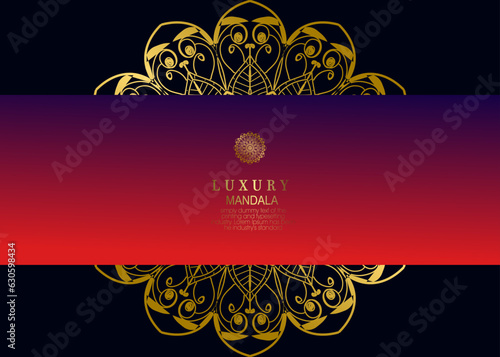 Gradient background with golden mandala ornament