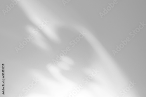 Quadro em tela Abstract shapes, lines, shadows, light from window on white paper as overlay, te
