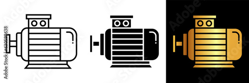 The Electric Motor Icon represents a device that converts electrical energy into mechanical energy, generating rotational motion. 
