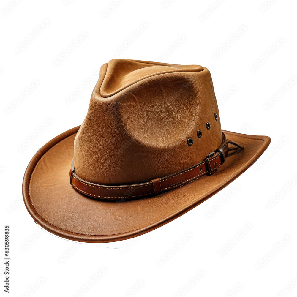 Vintage Cowboy Hat Isolated on Transparent Background - Western Fashion