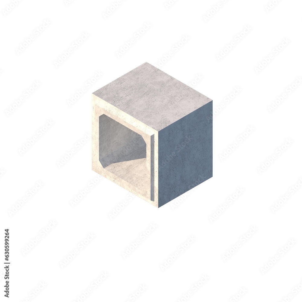 Box Culvert Concrete 100x100x120 3D Illustration Render Box Culvert Concrete 100x100x120 3D Illustration Render