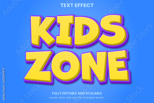 colorful kids Comic Cartoon tittle 3d graphic style editable text effect