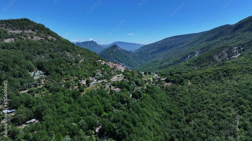Village of Consegudes panoramic view filmed with drone Village of Consegudes panoramic view filmed with drone