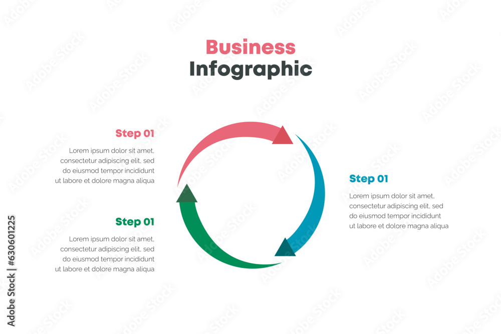 Presentation business infographic circle arrow with 3 step Stock Vector ...