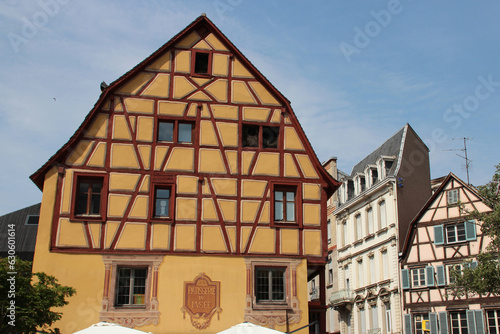 half-timbered house in colmar in alsace (france)