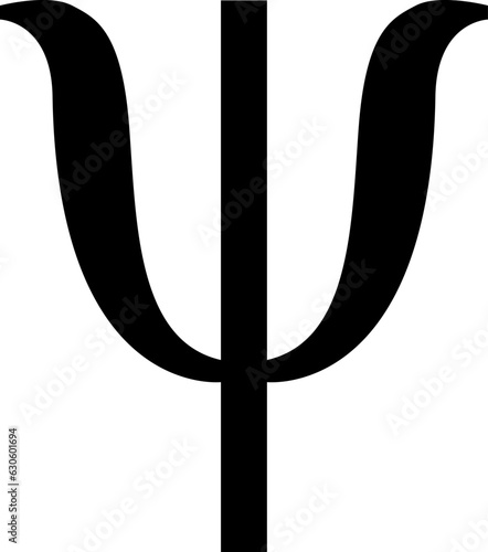 Psi Greek letter vector illustration