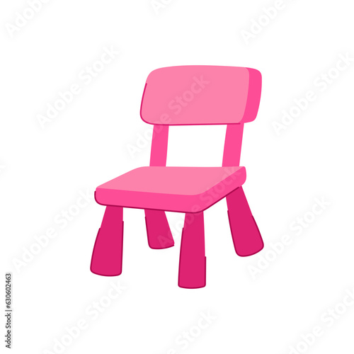 small kid chair cartoon. school people, happy smile, fun young small kid chair sign. isolated symbol vector illustration