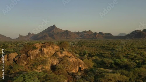 Aerial view of a mountainious landscape Imatong South Sudan photo