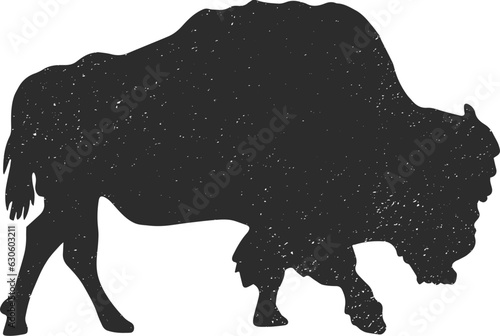 Bison silhouette grunge vector illustration