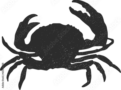 Crab silhouette grunge vector illustration