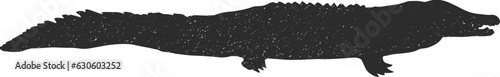 Crocodile silhouette grunge vector illustration