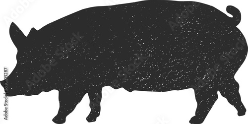 Pig silhouette grunge vector illustration