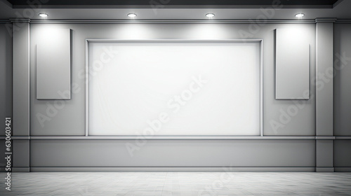 Cinema white screen mockup billboard