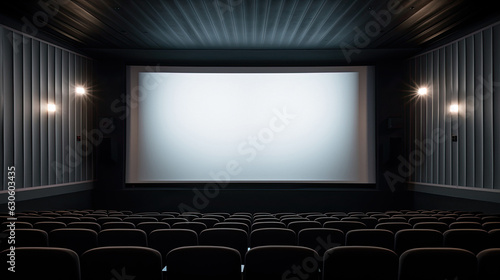 Cinema white screen mockup billboard