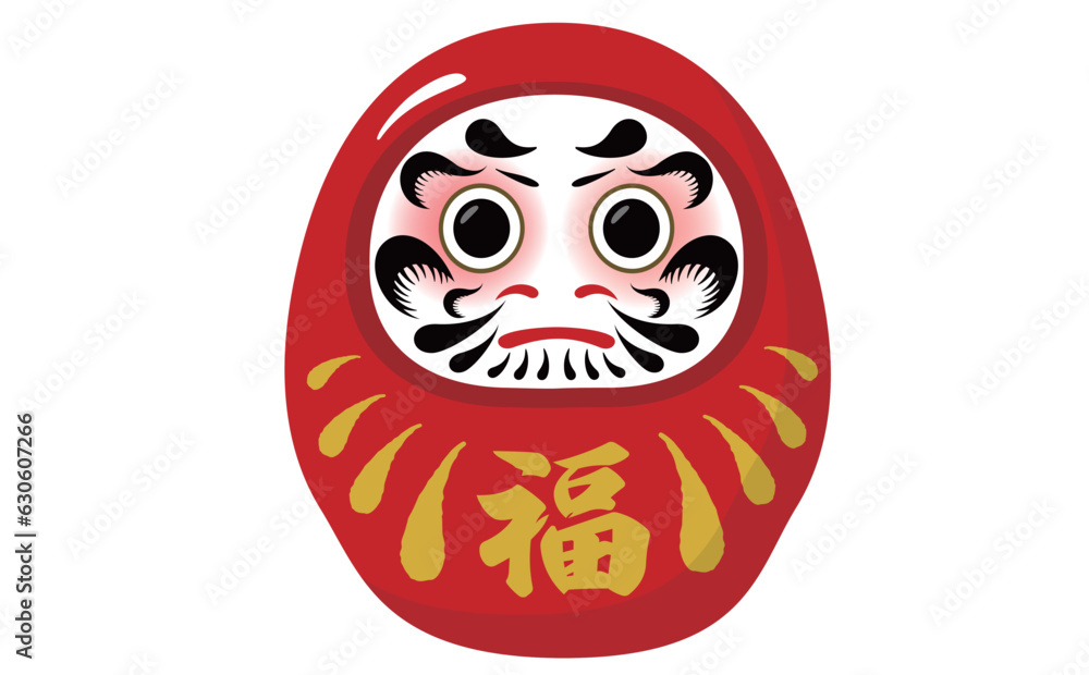 シンプルで艶のある日本の赤い福だるま・達磨のベクターイラストイメージ Stock ベクター | Adobe Stock