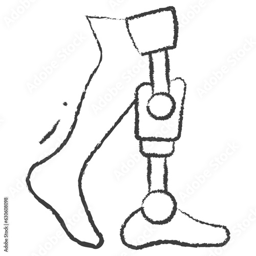 Vector hand drawn Bionic leg illustration