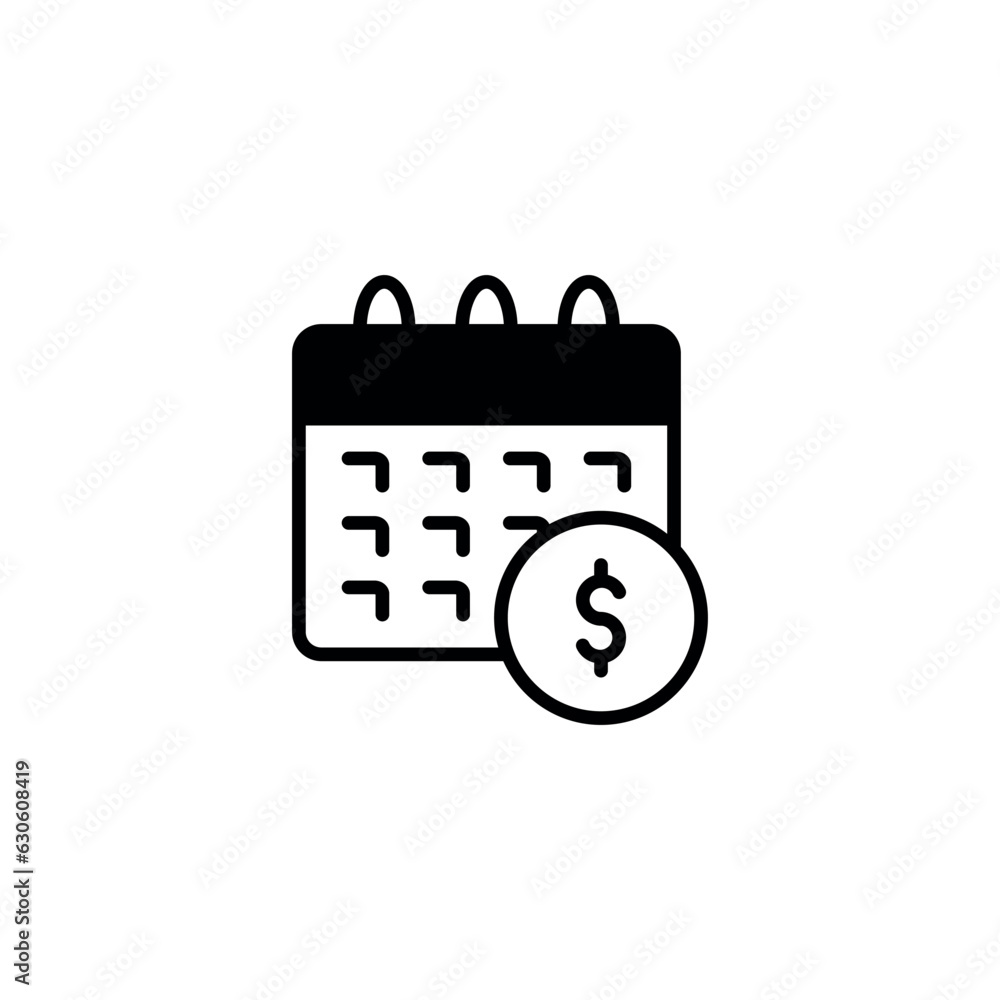 Payment Shedule icon design with white background stock illustration Payment Shedule icon design with white background stock illustration