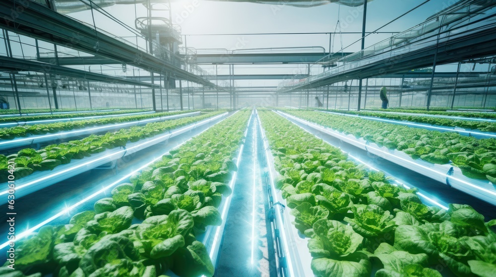 Smart Farm Concept, Agricultural Automation Control, Using Data to Analyse Plant Quality. Generative Ai