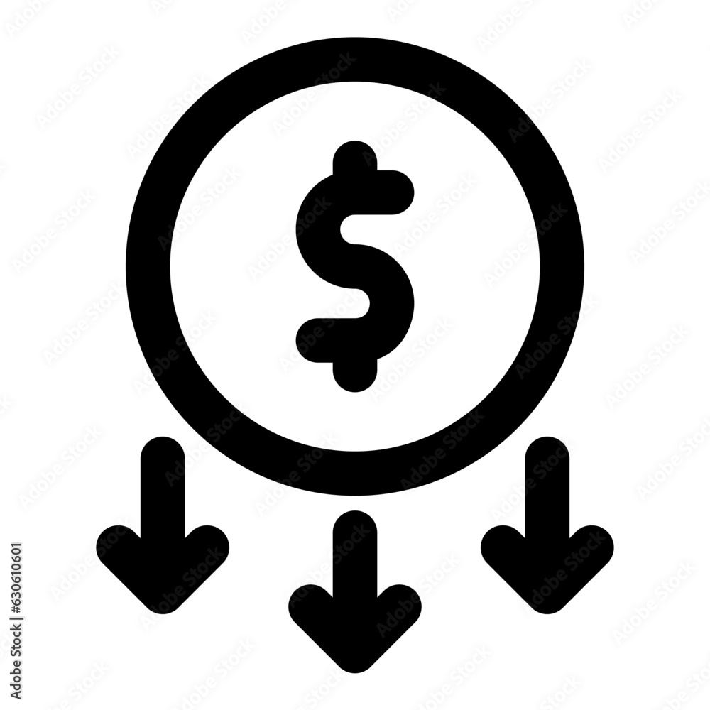 currency down icon vector illustration asset element currency down icon vector illustration asset element