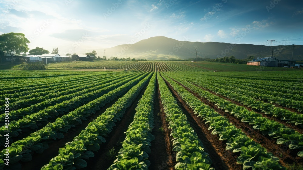 Smart Farm Concept, Agricultural Automation Control, Using Data to Analyse Plant Quality. Generative Ai