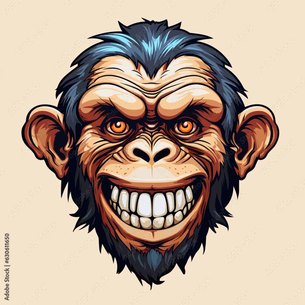 Smiling monkey, great for mascot logo vector
