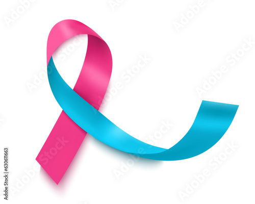 The concept of the month of informing about pregnancy and child loss. Banner with blue and pink ribbon . Vector illustration