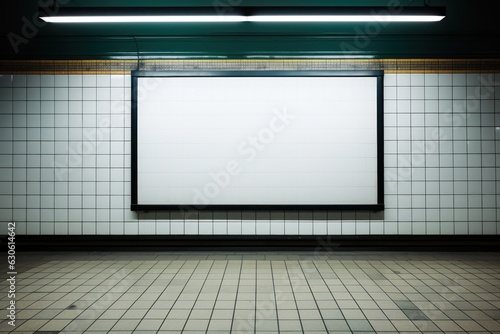 Mock up Blank billboard in subway building, Generative AI, Generative AI © tanatat