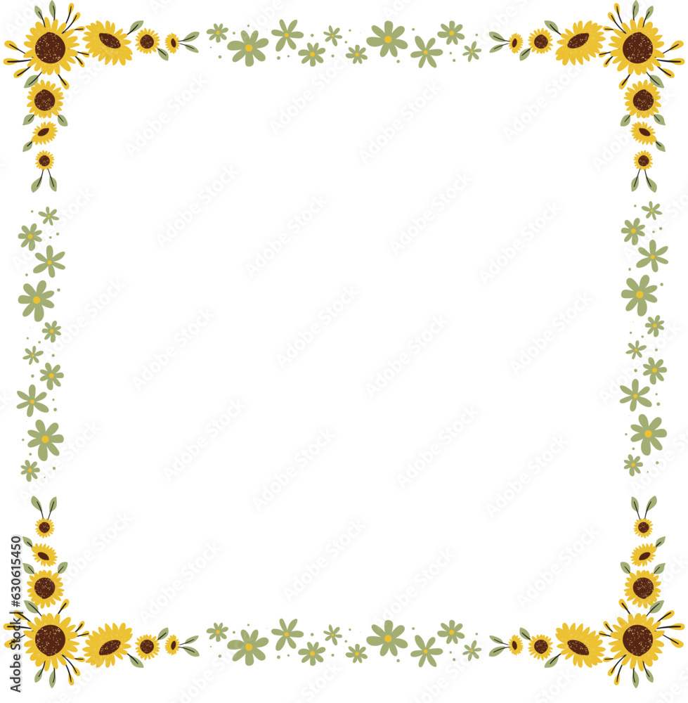 Sunflower floral Frame Vector Sunflower floral Frame Vector
