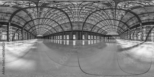 old founder's time hall 360° vr environment equirectangularr 3d render