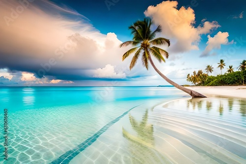 beach with palm trees