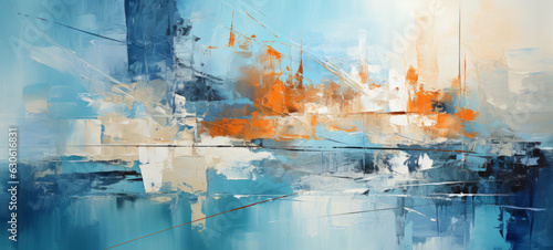 abstract modern oilpainting on canvas palette knife. Highly-textured, generative ai © JKLoma